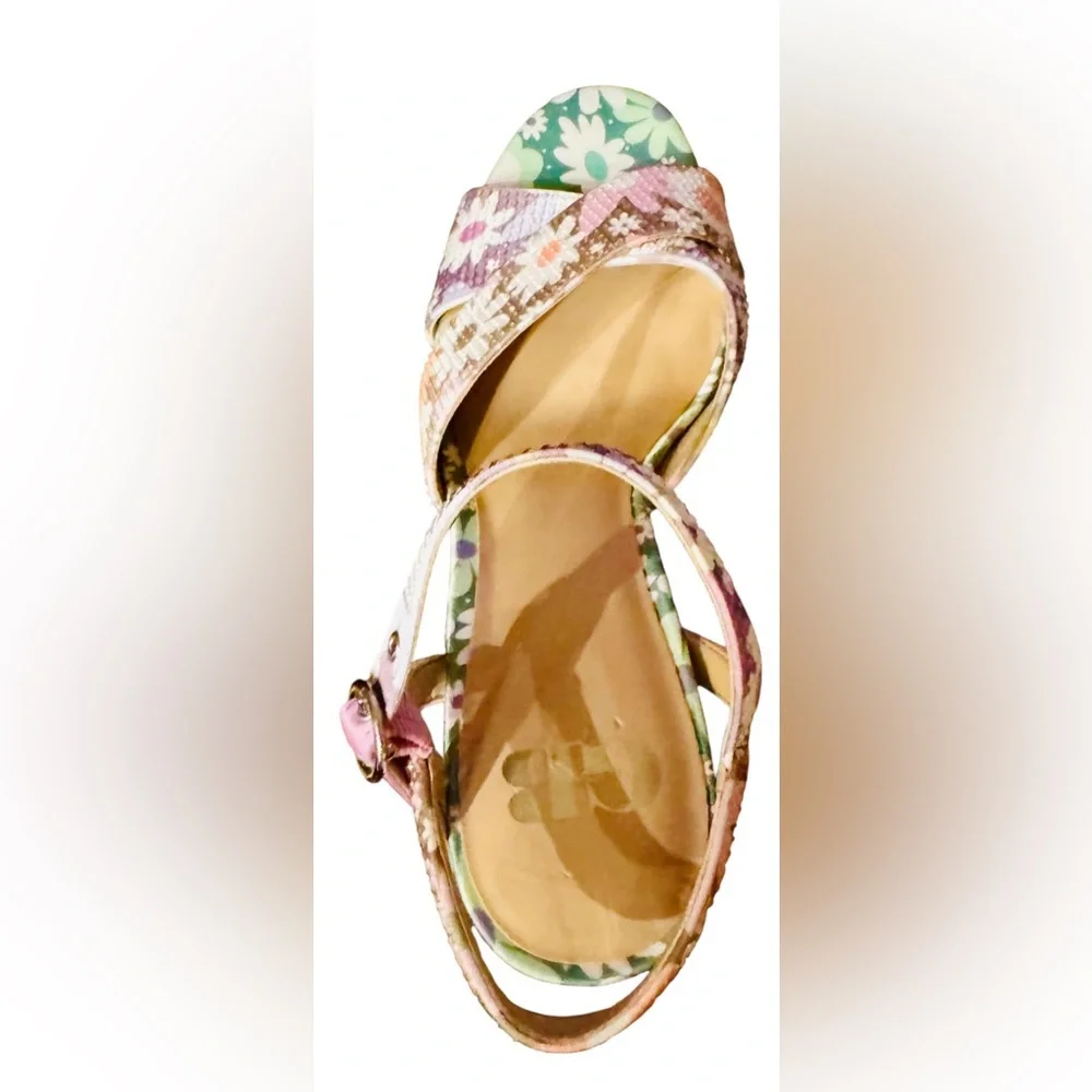 NWOT Gianni Bini platform sandals sz 7M block heel party 60s retro hippy disco - Picture 6 of 9